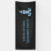 キャッスルウォーターカラーアートウェルカムバナー 横断幕 (縦)