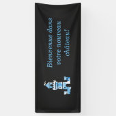 キャッスルウォーターカラーアートウェルカムバナー 横断幕 (縦)