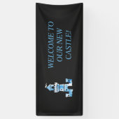 キャッスルウォーターカラーアートウェルカムバナー 横断幕 (縦)