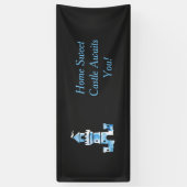 キャッスルウォーターカラーアートウェルカムバナー 横断幕 (縦)