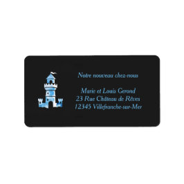 キャッスルウォーターカラーアートパーソナライズされた住所 シール