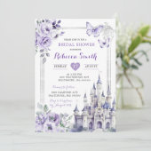 キャッスルエレガントシルバーパープルブライダルシャワー 招待状 (スタンド正面)