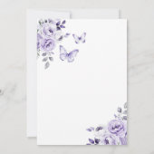 キャッスルエレガントシルバーパープルブライダルシャワー 招待状 (裏面)