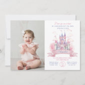 キャッスルキングダムプリンセス誕生日フォト招待状 招待状 (正面)