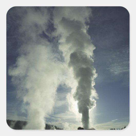 キャッスルゲイザーイエローストーン国立公園 スクエアシール (正面)