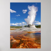 キャッスルゲイザー噴火イエローストーン国立公園。 ポスター (正面)