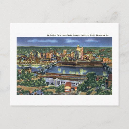 キャッスルシャノンインクライン、ピッツバーグ、PA ポストカード (正面)