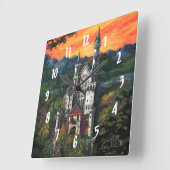 キャッスルシュロスヌシュワンシュタイン スクエア壁時計 (傾斜)