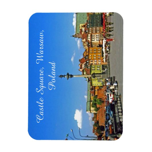 キャッスルスクエア、ワルシャワ、ポーランド マグネット (縦)