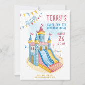 キャッスルスライドおもしろい誕生日パーティー 招待状 (正面)