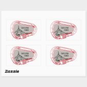 キャッスルトンタワー登山カラビナー 長方形シール (シート)