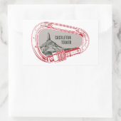 キャッスルトンタワー登山カラビナー 長方形シール (バッグ)