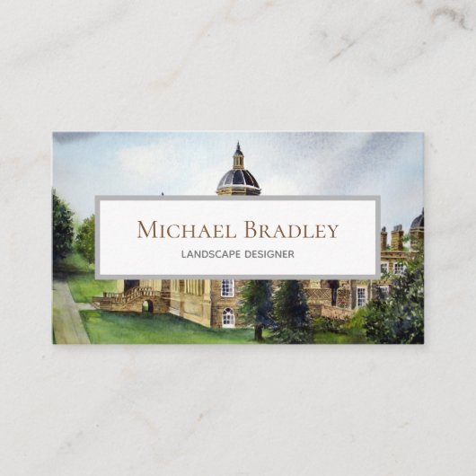 キャッスルハワードヨークイングランドウォーターカラーランドスケープ 名刺 (正面)