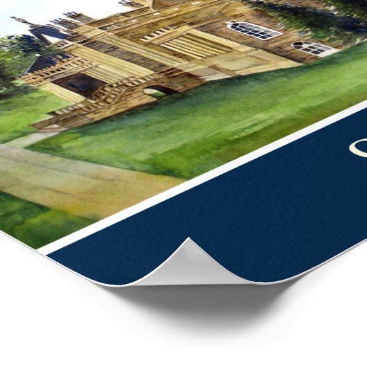 キャッスルハワードヨークイングランドウォーター絵画カラー ポスター (角)