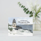 キャッスルヒルライトハウスナラガンセットベイニューポートRI ポストカード (スタンド正面)