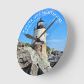 キャッスルヒルライトハウスロードアイランドRIウォールクロック ラウンド壁時計 (傾斜)