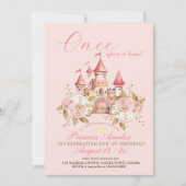 キャッスルピンクローズプリンセス1st誕生日パーティー 招待状 (正面)