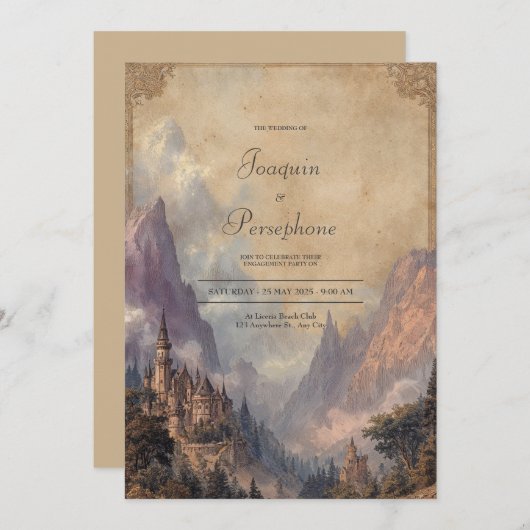 キャッスルピークスエンチャント結婚フォレスト 招待状 (正面/裏面)