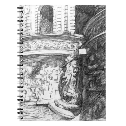 キャッスルペンシラートモノクロブラック&ホワイト ノートブック (正面)