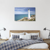 キャッスルポイントライトハウス、ケストレポイント、ワイララパ、 キャンバスプリント (インサイチュ (寝室))