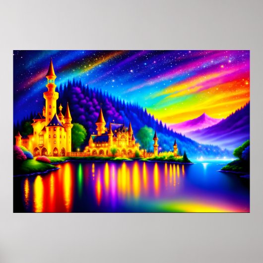 キャッスルマウンテンズレイクフォレストグリッタースターズアート ポスター (正面)