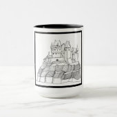 キャッスルモダンブラックアンドホワイトリンガー15oz マグカップ (中央)