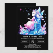 キャッスルモダンプリンセス誕生日 招待状 (正面/裏面)