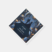 キャッスルラグジュアリー明るい赤紫色王室のクラウンブルー結婚ズ スタンダードカクテルナプキン (角)