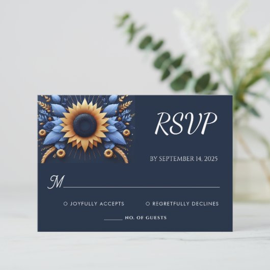 キャッスルラグジュアリー明るい赤紫色王室のクラウンブルー結婚ズ 出欠カード (スタンド正面)