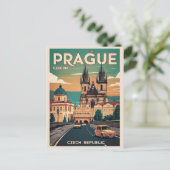 キャッスルヴィンテージ旅行プラハーチェコ共和国の贈り物 ポストカード (スタンド正面)