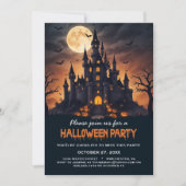 キャッスル幽霊のよく出るこうもりツリーズ不気味ハローウィンパーティ 招待状 (正面)
