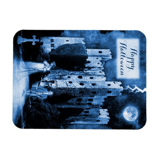 キャッスル幽霊のよく出るゴシックハッピーハローウィン マグネット (横)