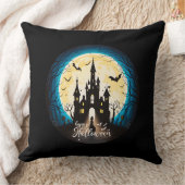 キャッスル幽霊のよく出るハッピーハローウィン不気味 クッション (ブランケット)