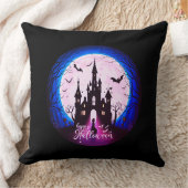 キャッスル幽霊のよく出るハッピーハローウィン不気味 クッション (ブランケット)