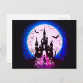 キャッスル幽霊のよく出るハッピーハローウィン不気味 シーズンポストカード (正面/裏面)