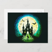 キャッスル幽霊のよく出るハッピーハローウィン不気味 シーズンポストカード (正面/裏面)
