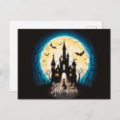 キャッスル幽霊のよく出るハッピーハローウィン不気味 シーズンポストカード (正面/裏面)