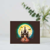 キャッスル幽霊のよく出るハッピーハローウィン不気味 ポストカード (スタンド正面)