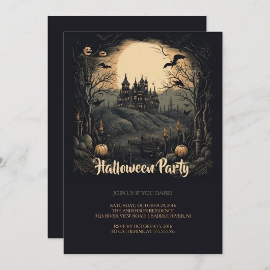 キャッスル幽霊のよく出るハロウィーン 招待状 (正面/裏面)