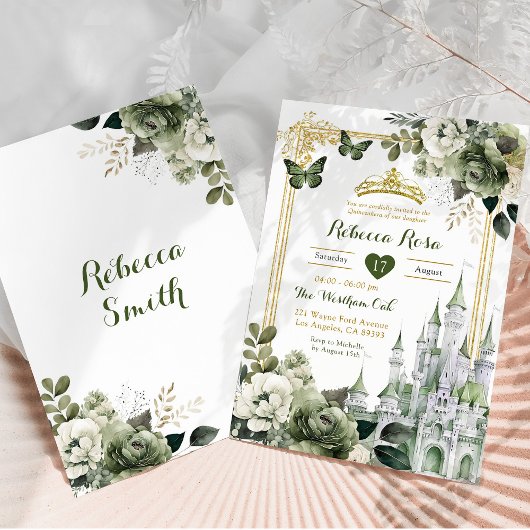 キャッスル王室のクラウンセージグリーンキンセ王室のーニラ 招待状