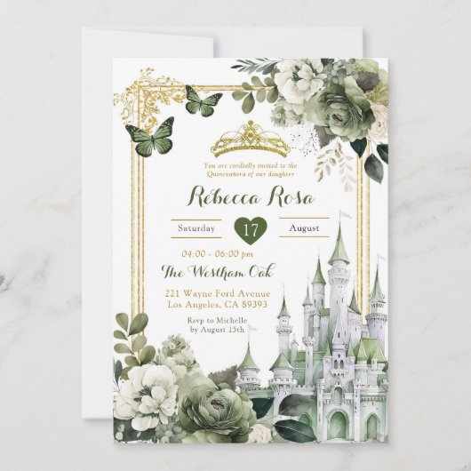 キャッスル王室のクラウンセージグリーンキンセ王室のーニラ 招待状 (正面)