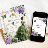 キャッスル王室のパープルセージグリーンプリンセス15アニョス 招待状