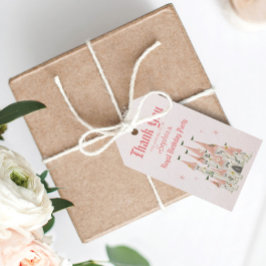 キャッスル王室のピンク誕生日メッセージカード ギフトタグ