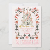 キャッスル王室のピンク誕生日招待状 – 任意の年齢写真 招待状 (正面)