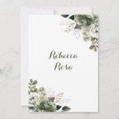 キャッスル王室のプリンセスシルバーセージグリーン15アニョス 招待状 (裏面)