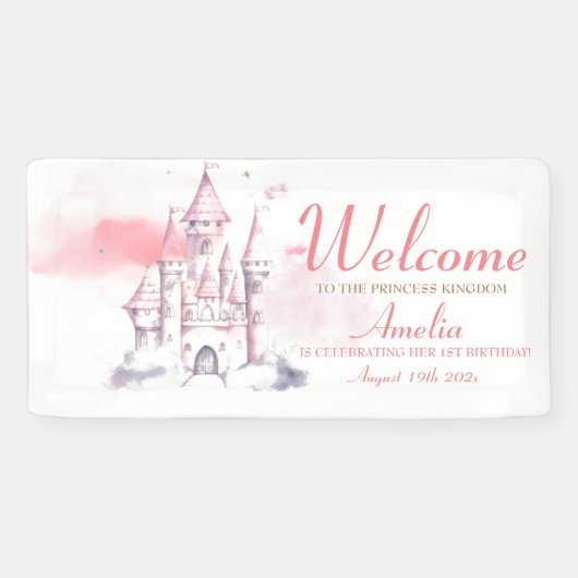 キャッスル王室のリトルプリンセス誕生日パーティー1st 横断幕 (横)