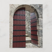 キャッスル素朴ドアポルトガル写真、旅行 シーズンポストカード (正面)