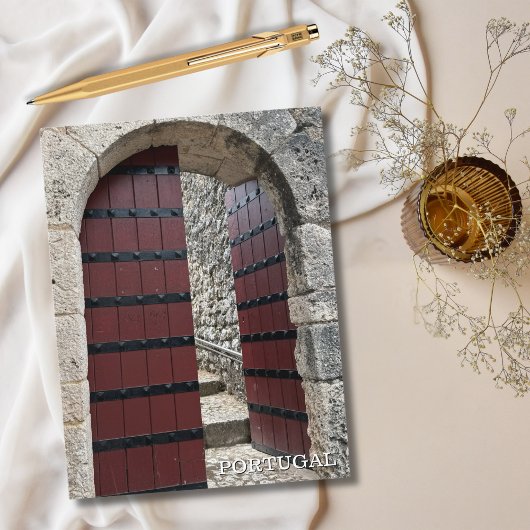 キャッスル素朴ドアポルトガル写真、旅行 シーズンポストカード