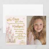 キャッスル&クラウンプリンセス誕生日招待状 招待状 (正面/裏面)