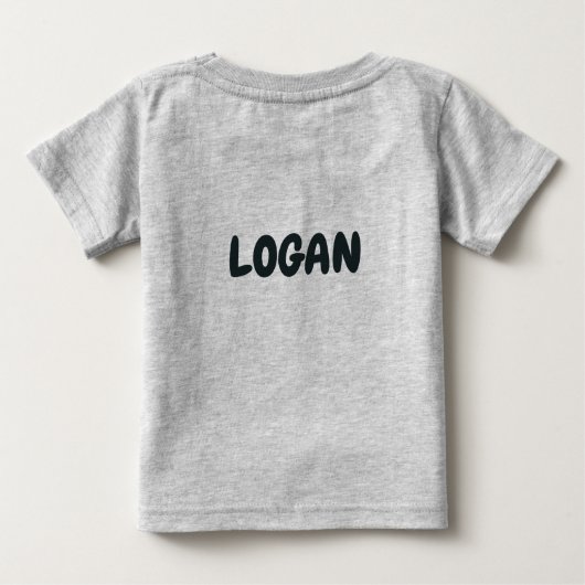 キャッチしてパパに戻る |かわいい子どもカスタムたち ベビーTシャツ (裏面)